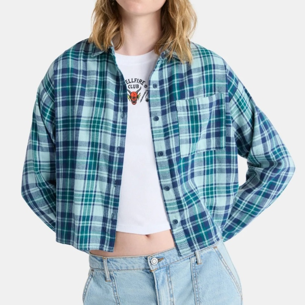 Netflix Stranger Things Cotton Cropped Flannel